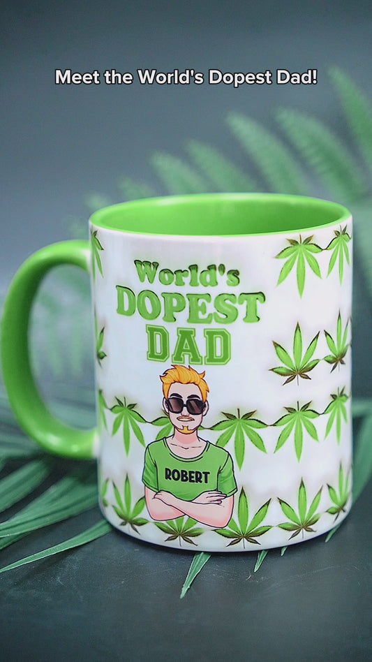Daddy's Lil Buds World's Dopest Dad - Personalisierte Tasse mit Vater-Akzent