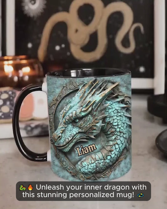 Mein Krafttier – Personalisierte Tasse mit Drachenmotiv