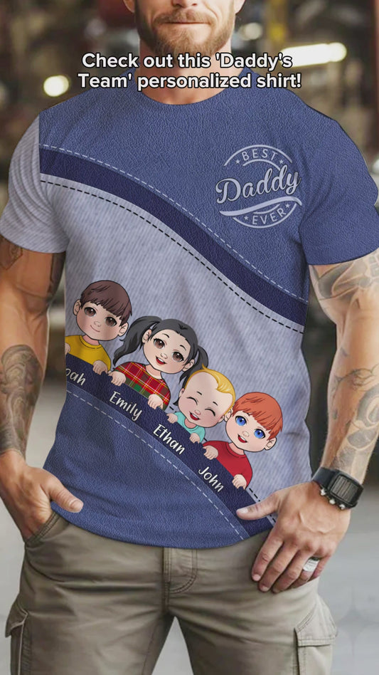 Papas Team – Unzerbrechliche Bindung – Personalisiertes Vater-Shirt