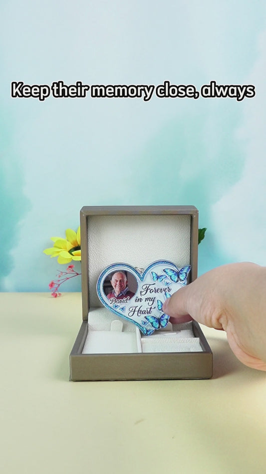 Für immer in meinem Herzen – Personalisierter Erinnerungs-Schlüsselanhänger