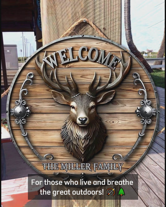 Love Hunting - Personalized Hunting Round Wood Sign
