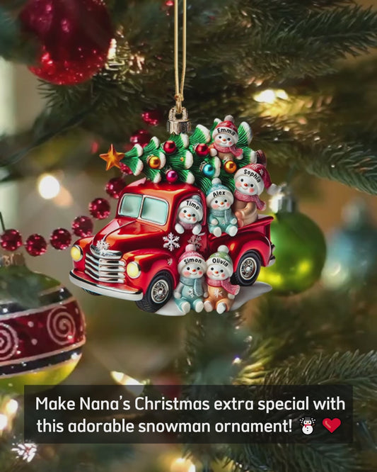 Nanas süßer kleiner Schneemann – personalisierter Oma-Weihnachtsbaumschmuck
