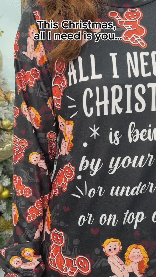 Alles, was ich zu Weihnachten brauche, bist du – personalisiertes Partnerpyjama-Set