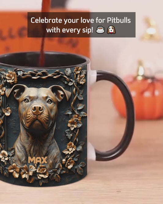 Starker Pitbull – Personalisierte Tasse mit Hundemotiv