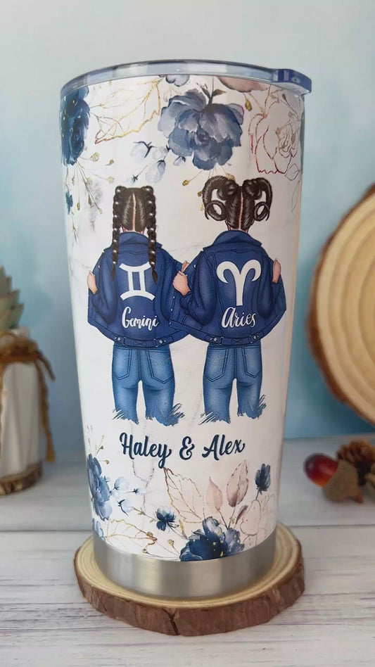 Sternzeichen-Denim-Bestie – Horoskop-Geschenk für die Freundin – Personalisierter Becher