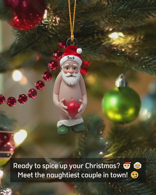 Naughty Couple - Personalized Couple Custom Shaped Ornament