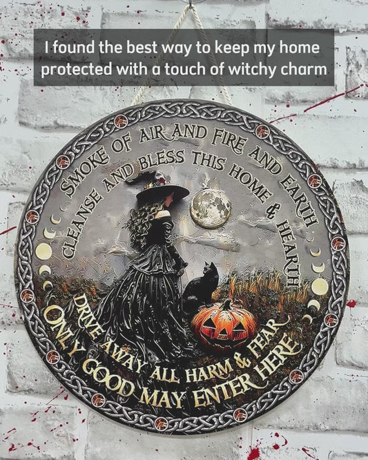 Smoke Of Air And Fire And Earth - Personalized Witch Round Wood Sign