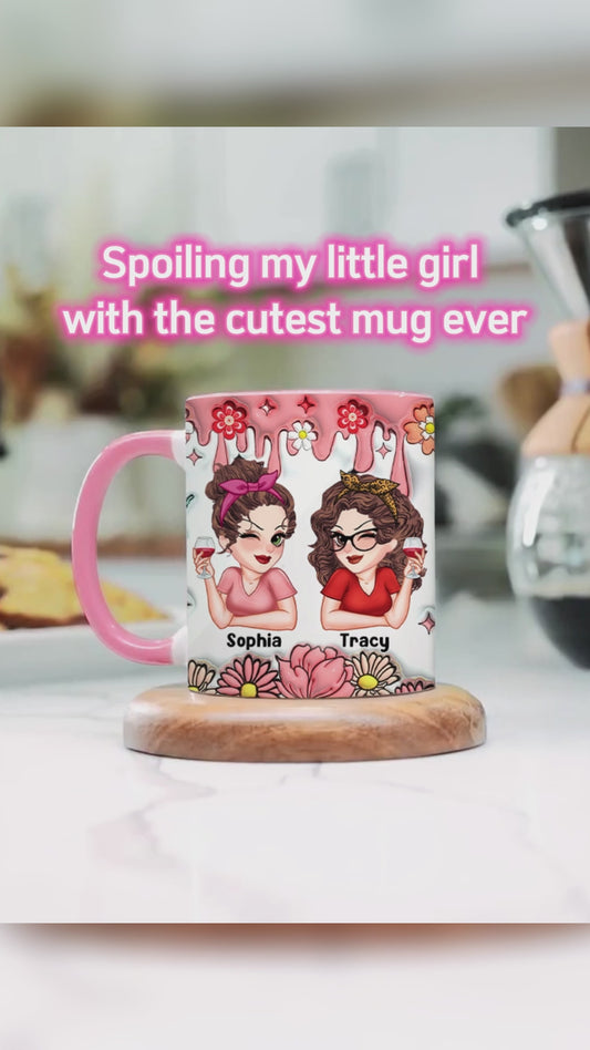 Besties Forever Floral - Personalisierte Bestie-Tasse