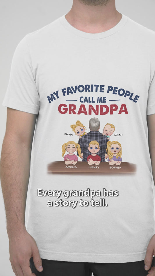 Meine Lieblingsmenschen nennen mich Opa – Personalisiertes Vater-T-Shirt und Hoodie