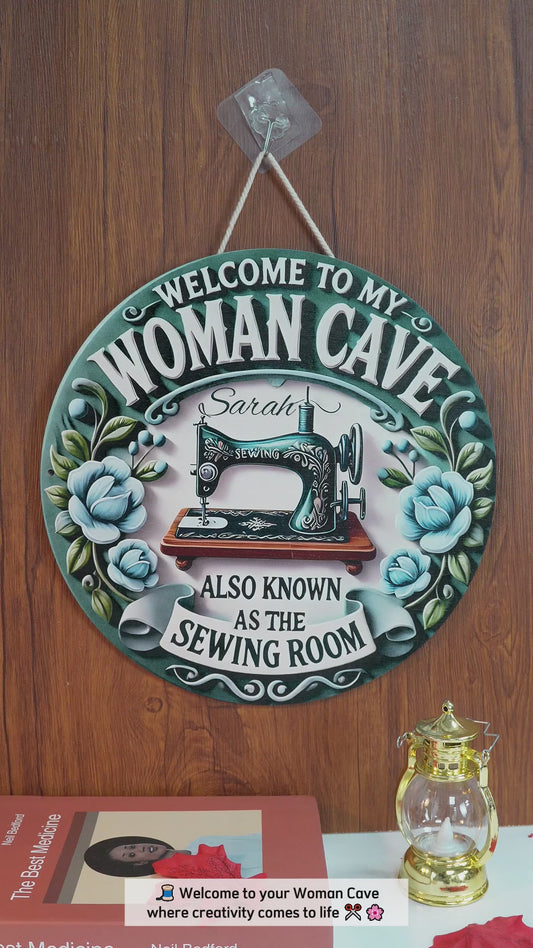 Welcome To My Sewing Room - Personalized Sewing Round Wood Sign