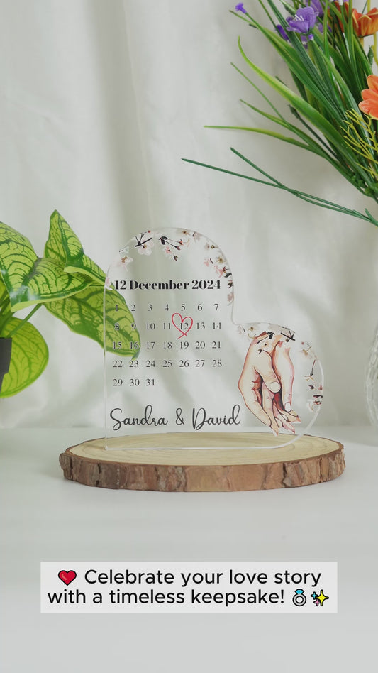 Couple Married Calendar - Personalized Couple Custom Shaped Acrylic Plaque