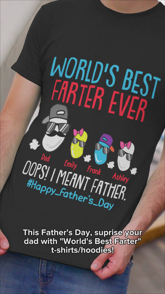 Der beste Furzer der Welt – äh, ich meine, der beste Vater aller Zeiten! – Personalisiertes Vater-T-Shirt und Hoodie