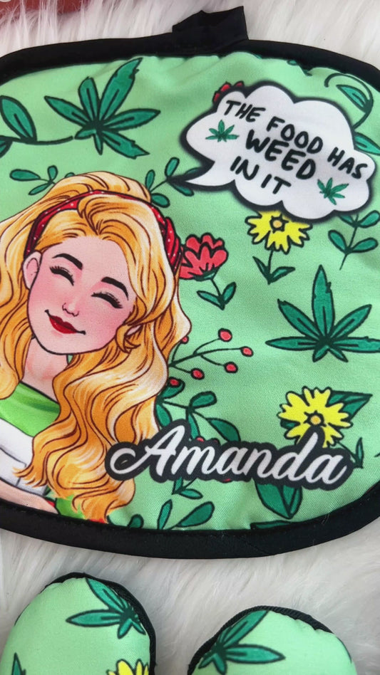 Love Baking - Personalized Baking Oven Mitts & Pot Holder Set