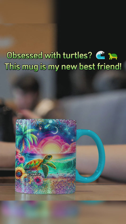 Personalisierte Tasse mit Schildkrötenmotiv