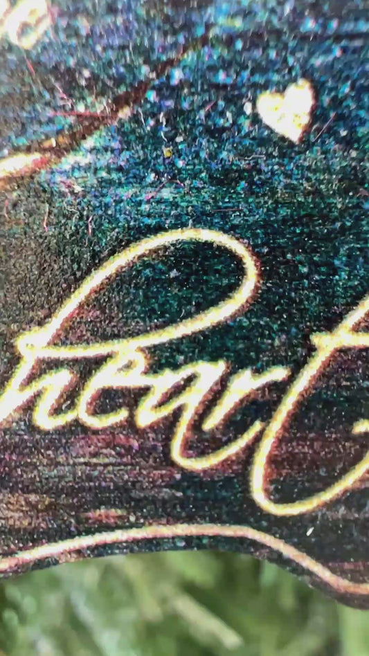 Gott wusste, dass mein Herz dich brauchte – Personalisierter Weihnachtsschmuck für Paare (beidseitig bedruckt)