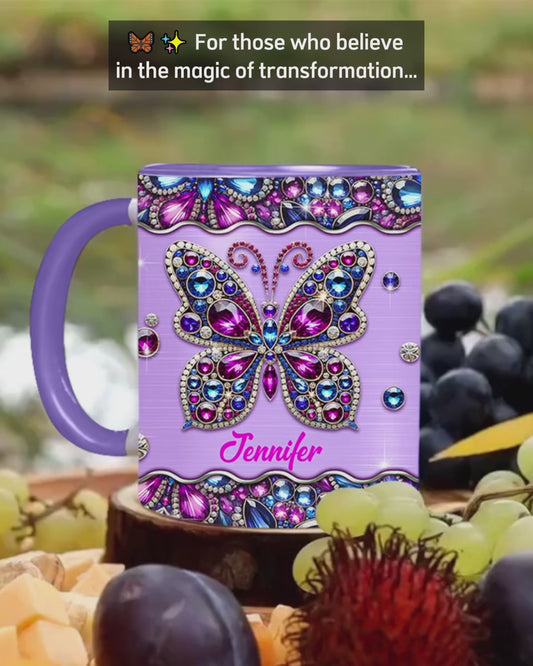Sparkle Butterfly - Personalized Butterfly Accent Mug