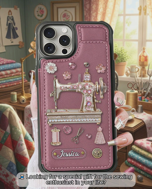 Beautiful Sewing Machine - Personalized Sewing Wallet Phone Case