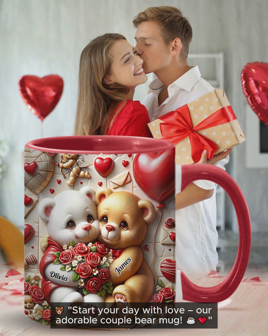 Cute Bear Couple - Personalized Couple Accent Mug