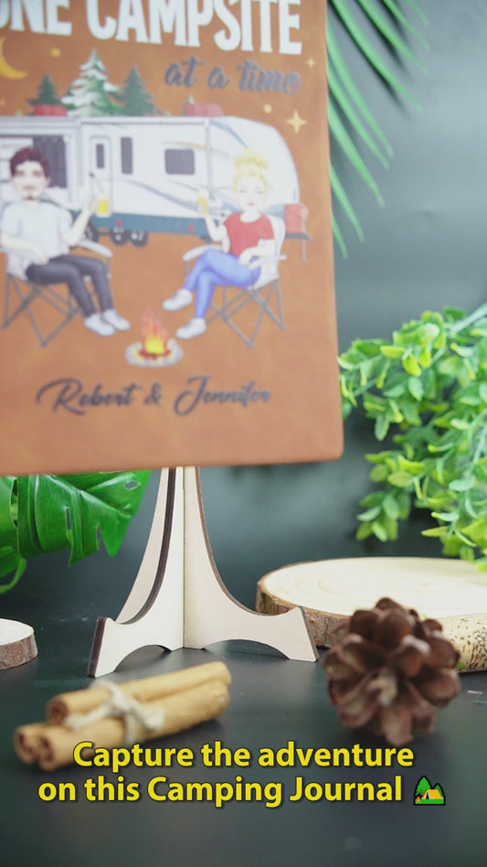 Erinnerungen schaffen – Campingplatz für Campingplatz – Personalisiertes Camping-Tagebuch aus Leder