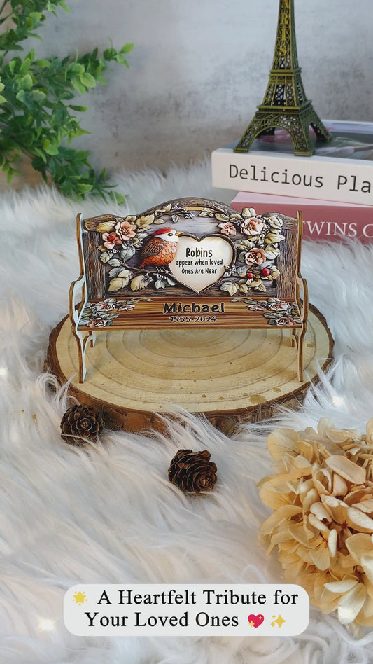 Kardinäle erscheinen, wenn Engel in der Nähe sind - Personalisierte Gedenkbank aus Holz