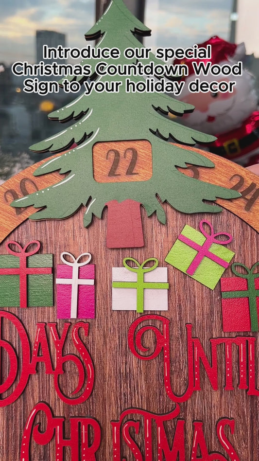 Tage bis Weihnachten – Personalisiertes Holzschild mit Countdown für die ganze Familie (1 Tag)