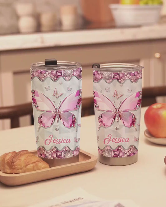Love Butterflies - Personalized Butterfly Tumbler