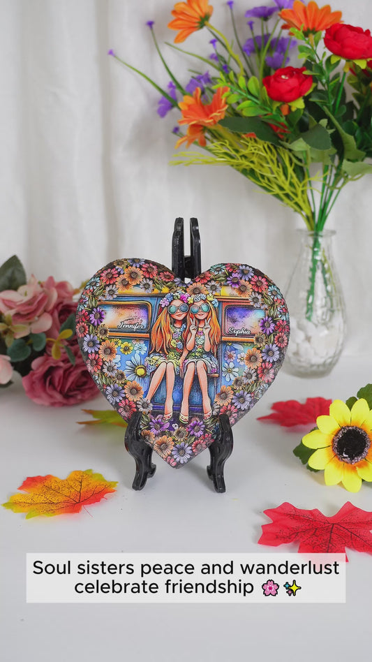 Soul Sisters Journey: Frieden & Fernweh - Personalisierter Hippie-Herzstein