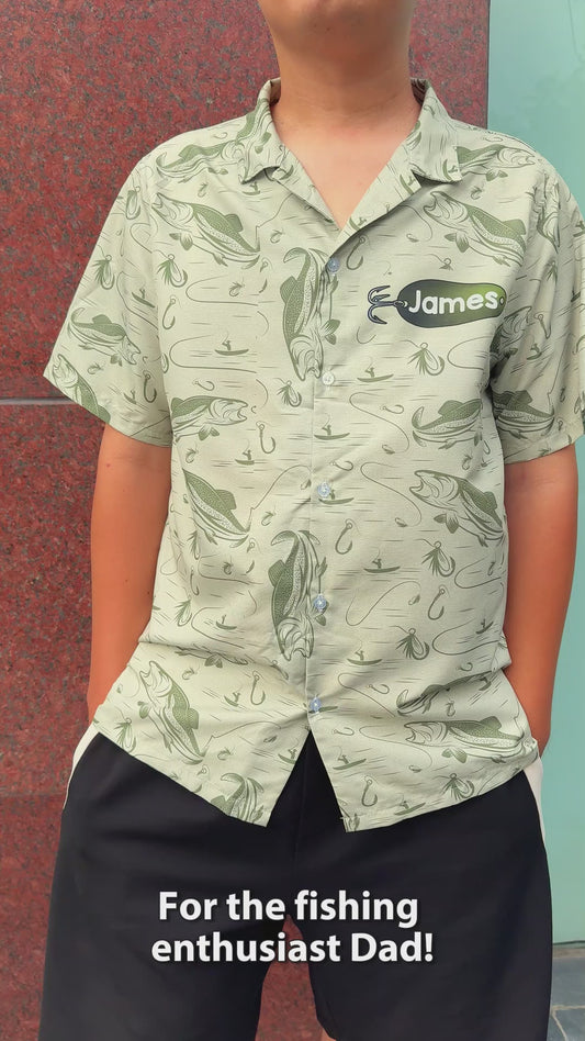 Verrückt nach dem Vater-/Opa-Dasein... - Personalisiertes Angel-Hawaiihemd