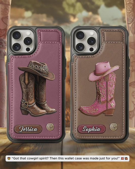 Western Spirit - Personalized Cowgirl Wallet Phone Case
