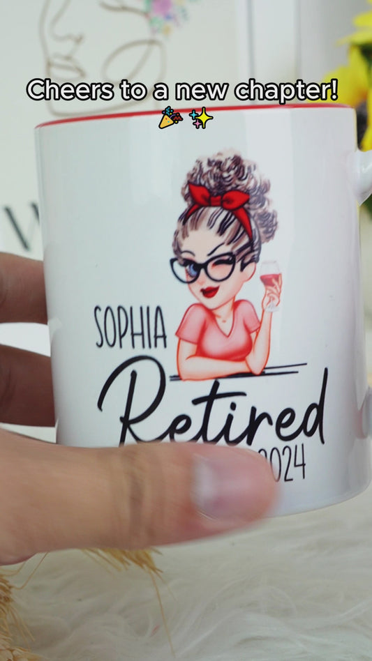 Eine weise Frau sagte einst – personalisierte Tasse mit Akzentmotiv (aus dem Ruhestand)