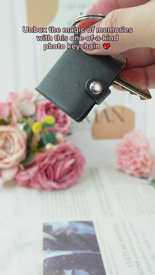 Mini Photobook Leather Keychain - Personalized Book