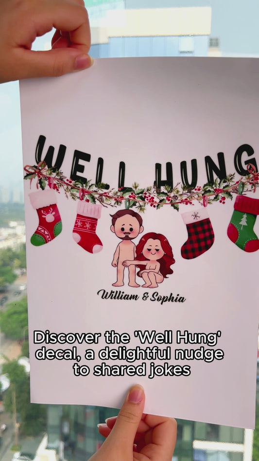 Well Hung - Personalized Couple Decal Die Cut