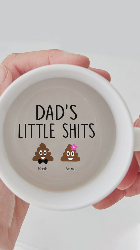 Papas kleine Lieblinge – Personalisierte Tasse mit versteckter Vaterbotschaft