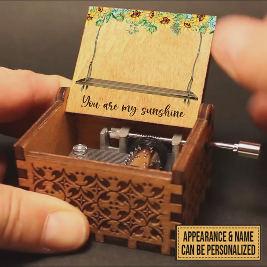 Du bist mein Sonnenschein – Personalisierte Muttertags-Spieluhr mit Handkurbel