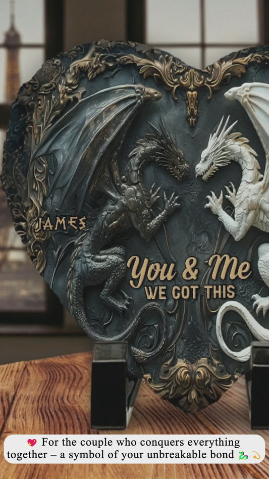 Du und ich, wir schaffen das – personalisierter Drachenherz-Stein