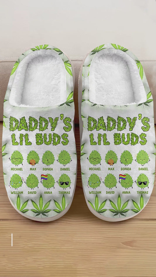 Daddy's Lil Buds – Beliebiger Titel – Personalisierte Weed-Slipper
