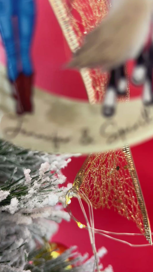 Ich liebe dich bis zum Mond und zurück – Personalisierter transparenter Weihnachtspferde-Anhänger