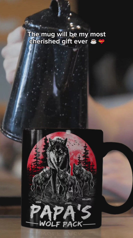 Opas Wolfsrudel – Personalisierte Opa-Tasse