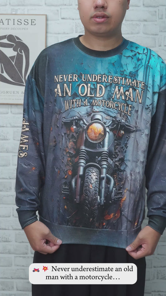 Never Underestimate An Old Man With A Motorcycle - Personalized Biker All Over Shirt