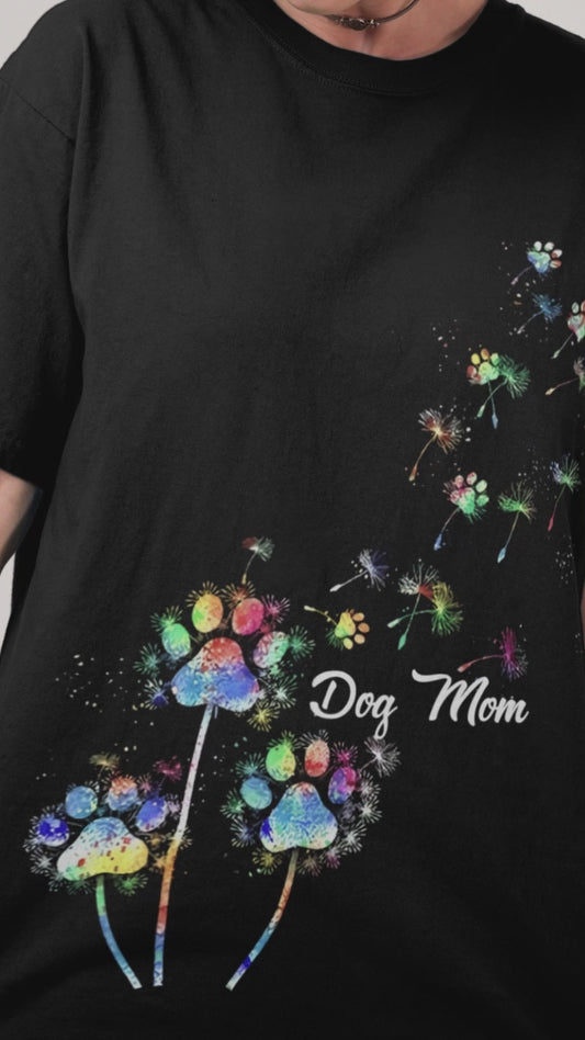 Dog Mom/ Cat Mom/ Pet Mom Colorful Dandelion - Personalized Dog T-shirt And Hoodie