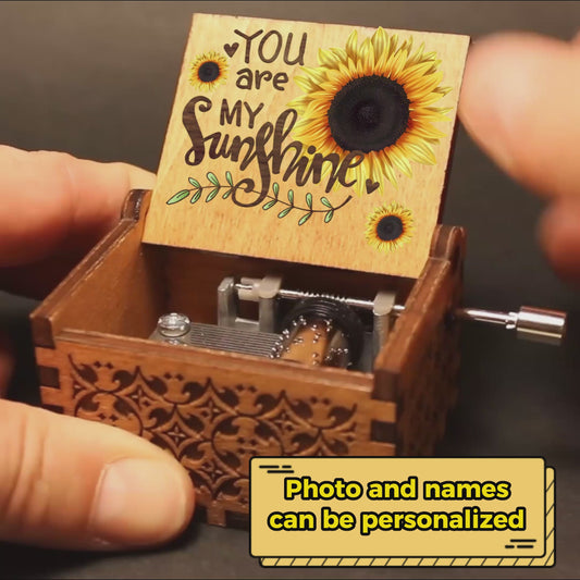 Du bist mein Sonnenschein – Personalisierte Muttertags-Spieluhr mit Handkurbel
