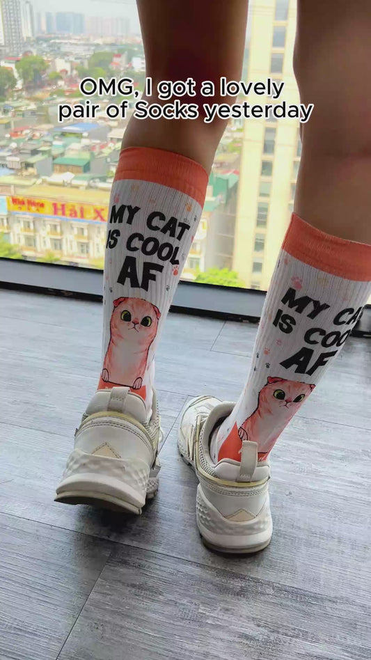 My Cat Is Cool - Personalized Dog Socks