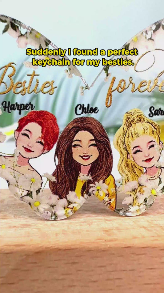 Für immer beste Freundinnen – Personalisierter transparenter Schlüsselanhänger für beste Freundinnen