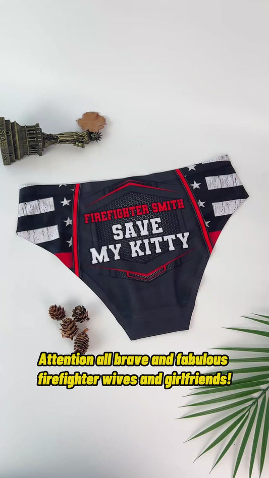 Firefighter Save My Kitty - Personalized Firefighter Women Briefs