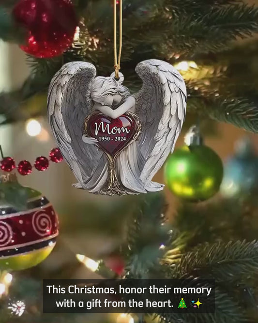 On Angels Wings - Personalized Memorial Ornament