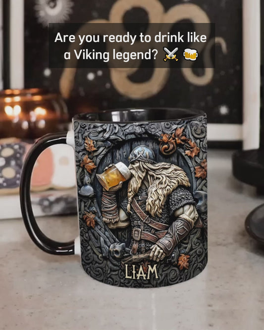 Wikingerkrieger-Trinklegende: „Erhebt euer Horn!“ - Personalisierter Becher mit Wikinger-Akzent
