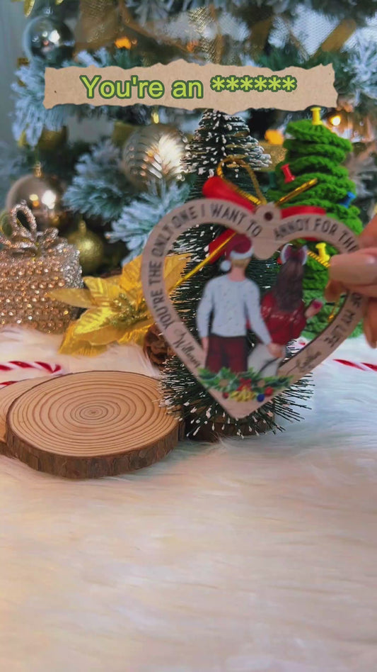 Ich will ärgern – Personalisierter Weihnachtsschmuck für Paare