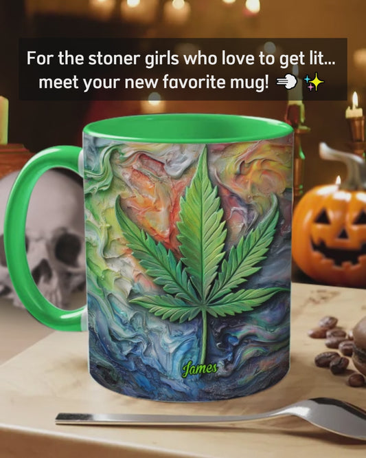 Let's Get Lit - Personalisierter Becher mit Weed-Motiv