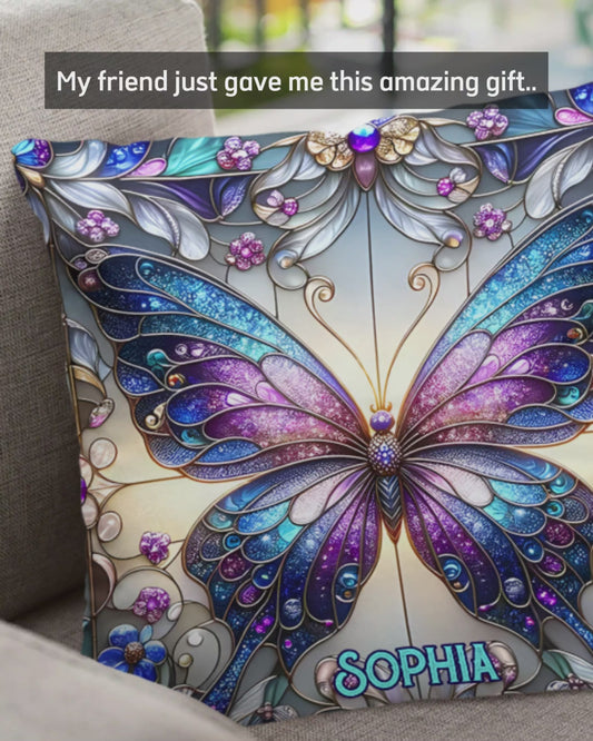 Love Butterflies - Personalized Butterfly Throw Pillow
