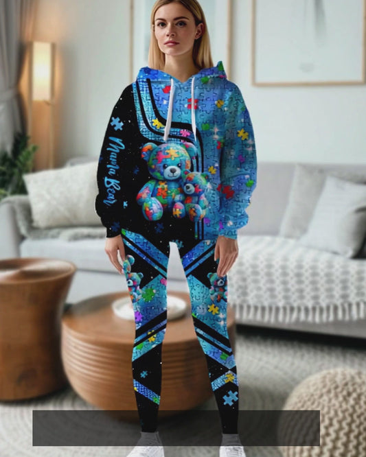 Mama Bear Hoodie und Leggings zur Sensibilisierung für Autismus
